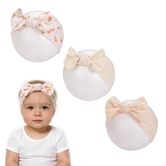 KIDOCHEESE Baby Girl Headbands with Bows Soft Elastics Hairbands Hair Accessories for Newborn Infant Toddler Kids