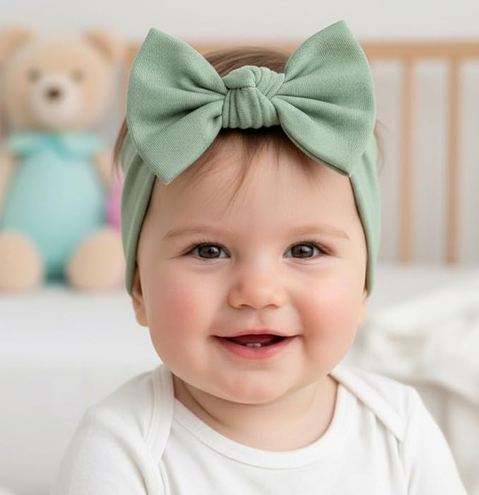 Baby Girl Headbands-Infant,Toddler Cotton Handmade Hairbands with Bows Child Hair Accessories