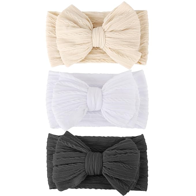 AQOKKA Baby Bows Headbands Nylon Baby Girl Headbands Soft Handmade Hairbands Toddler Hair Accessories for Girls Baby Newborn Infant Kids