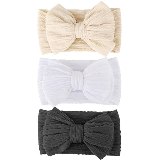 AQOKKA Baby Bows Headbands Nylon Baby Girl Headbands Soft Handmade Hairbands Toddler Hair Accessories for Girls Baby Newborn Infant Kids