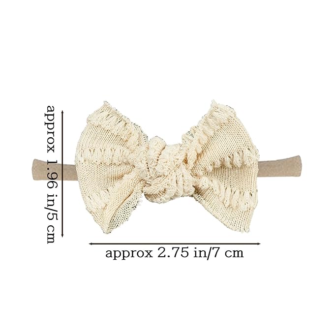 Baby Girl Knitting Hair Bow Headband Nylon Elastic Hair Bands 12Pcs Fall WInter Hair Accessories for Newborn Toddlers (knitted 12pcs)