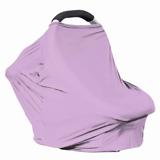 Solid Color Car Seat Nursing Breastfeeding Cover, Multi Use Cover Cozy Carseat Canopy Cover, Infant Babies Stroller Cover,Ultra Soft Stretchy Nurse Gifts Pale Pink Breastfeeding Cover
