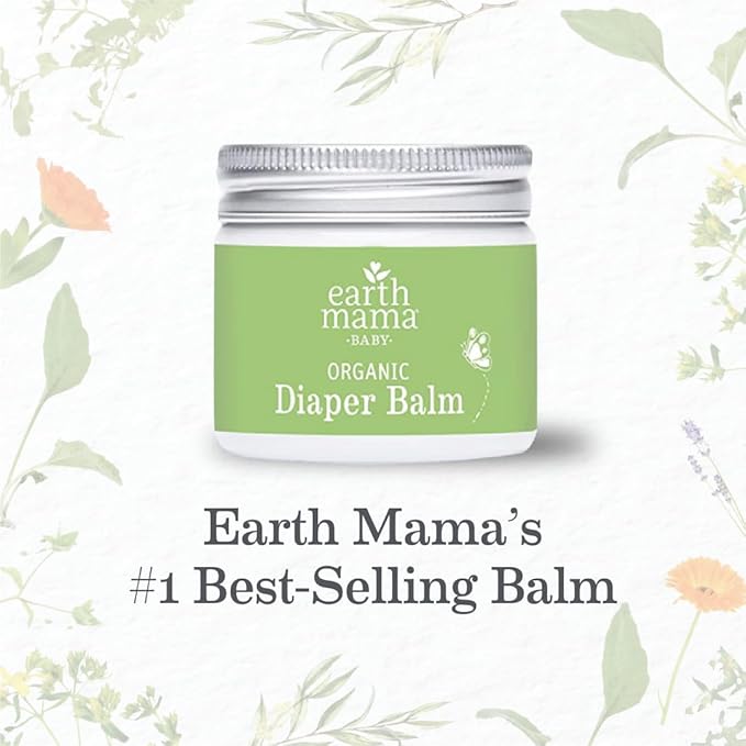 Earth Mama Organic Diaper Balm Multipurpose Baby Ointment | EWG Verified, Petroleum & Fragrance-Free with Calendula for Sensitive Skin, 2-Fluid Ounce (4-Pack)