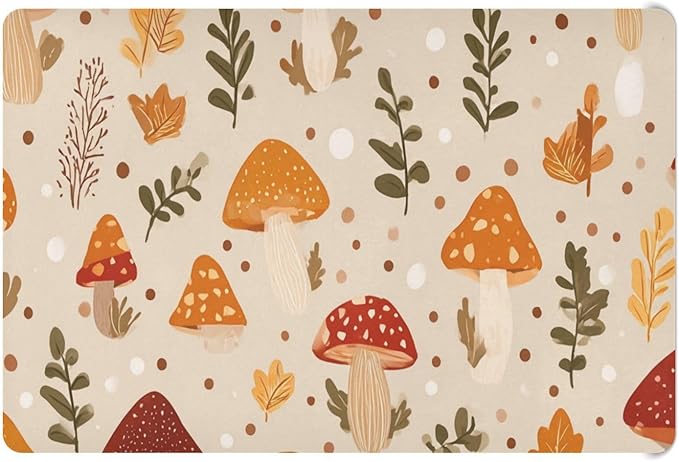 Baby Crib Sheet Mushroom Crib Mattress for Boys and Girls Forest Playard Sheet Soft Breathable Fitted Baby Mattress Cover 52x28in