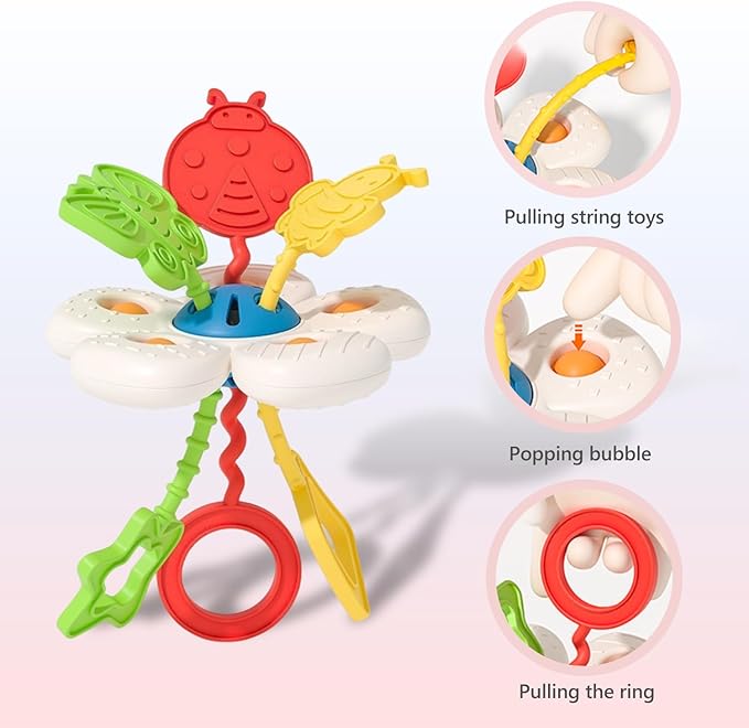 Montessori Toys for Baby Sensory Pull String Development Travel Toys Fidget Educational Learning Activity Gifts for Kids