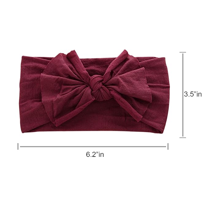 DRESHOW BQUBO Baby Nylon Headbands Hairbands Hair Bow for Girls Newborn Infant Toddlers Hair Accessories