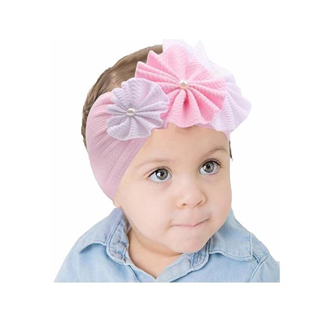 Bows for Baby Girls Headband, Newborn Bows Headbands Baby Hair Bows Hairbands Hair Accessories.(FD104-Pink)