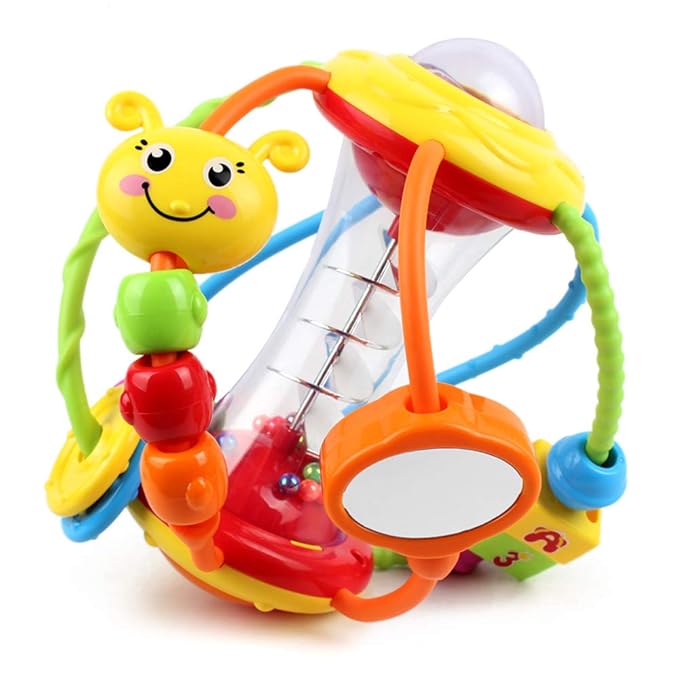 Yiosion Baby Toys 0-6-12 Months, Baby Rattle Toys Activity Ball Infant Toys 6 Month Old Baby Toys 3-6 Months, Shaker Grab Spin Travel Toys Easter Christmas Basket Stuffers Gifts