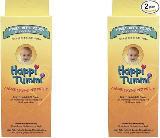 Happi Tummi Herbal Refill Pack - Relief for Infants and Babies with Colic, Gas, and Upset Tummies (2 Pack)