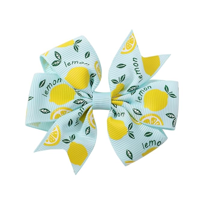Lemon Bow Clips Baby Girls Fruits Bowknot Pin Kids Girls Yellow Lemon Hair Bow Clips BBG97 (Set-A)