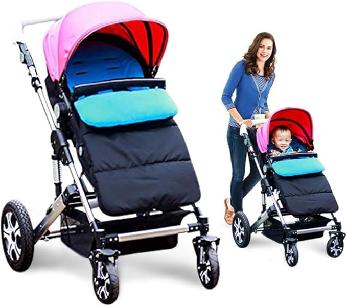 Universal Waterproof Baby Stroller Footmuff, Warm Winter Baby Bunting Stroller Cover with Dual Zipper, 3-Season Toddler Stroller Blanket for Cold Weather, Fit Infants Toddlers, Stroller (Blue)