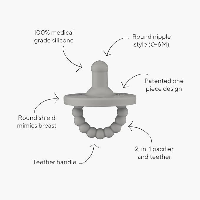 Ryan & Rose Cutie PAT Pacifier Teether 10 Pack Assorted Colors (Monterey (Boy), Stage 1)