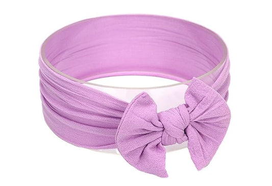 Baby Girl's Toddler Bow Knot Headbands Soft Nylon Headband for Daily Life Birthday Party Photography (Light Purple)