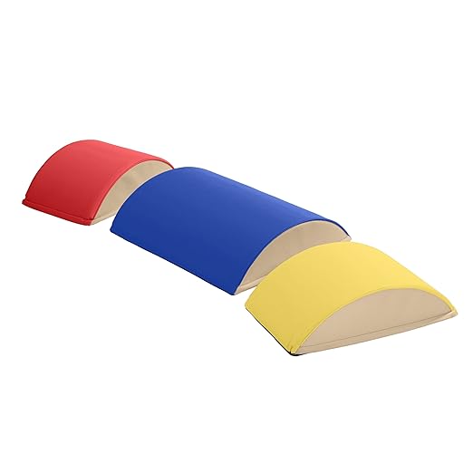 ECR4Kids SoftZone Colorful Log Climber Balance Builders, Beginner Playset, Assorted, 3-Piece