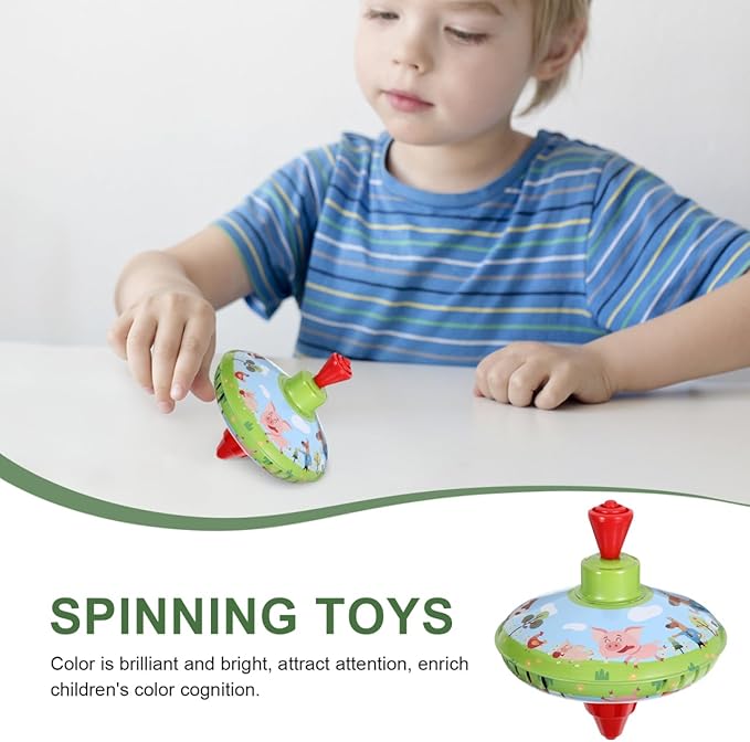 1pcs Spinning Tops for Kids: Traditional Metal Spinning Top Toy for Girl Boy Educational Kindergarten Toys Party Favors
