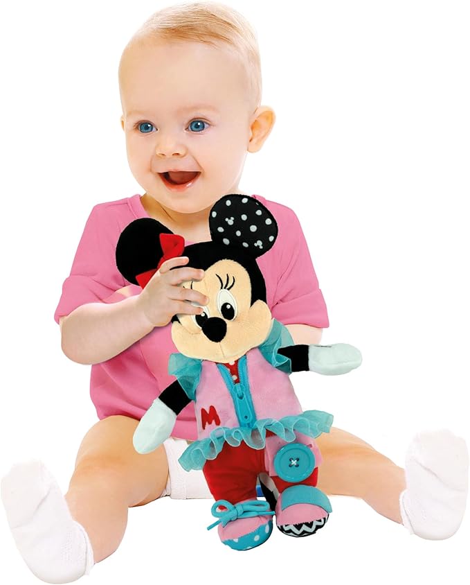 Clementoni Disney Baby Minnie Dress Up Infant to Develop Fine Motor Skills and Manual Skills, Montessori Game 1 Year, Baby Toy 18 Months, Multicolor (17860)