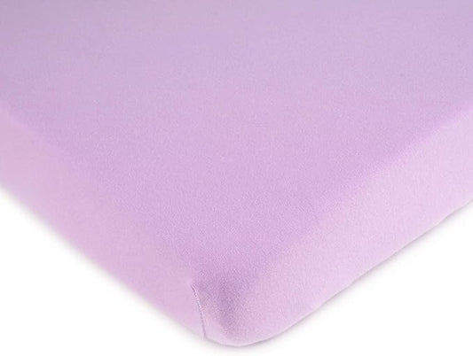 SheetWorld Fitted Youth Bed Sheet 33 x 66, 100% Cotton Jersey Solid Lavender, Made in USA