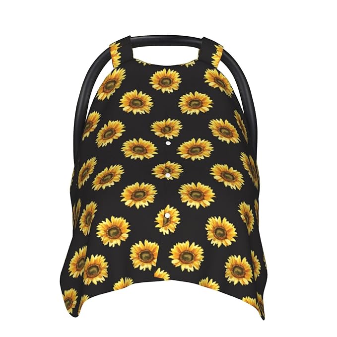 Sunflower Baby Car Seat Cover for Baby, Nursing Cover for Mom, Sunflower Baby Items Stuff