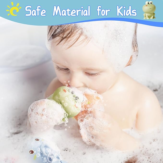 AMCHSURI Squirting Animal Bath Toys for Babies 6-18M & Toddlers 1-3Y | Spray Water Toys for Bathtub, Pool, Shower Play | Fun Bath Gift for Boys Girls