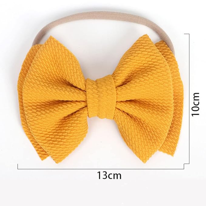 Baby Girl's 5 Inches Soft Double Bow-knot Nylon Headband Toddler Headdress for Photography Party Festivals (Blue)