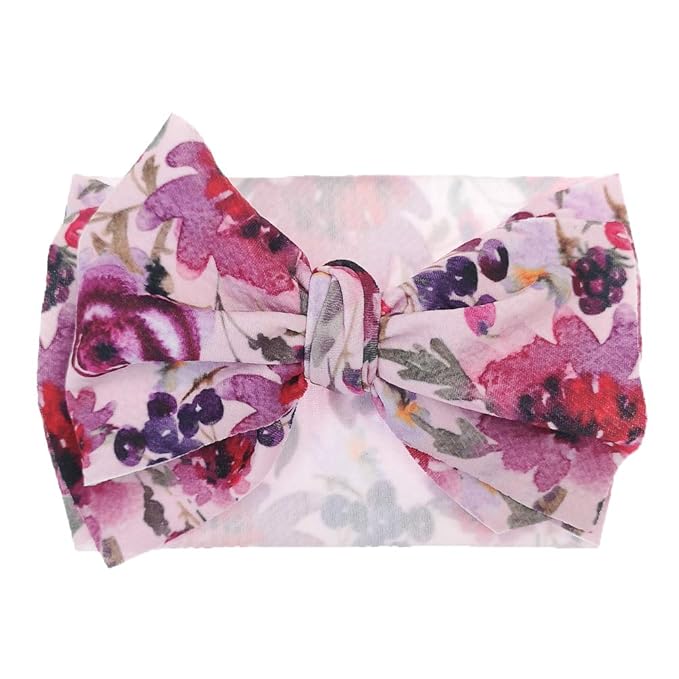 KIDOCHEESE Baby Girl Oversized Bows Headbands: Elastic Nylon Hair Wraps with Large Bows for Newborns, Infants, Toddlers and Kids