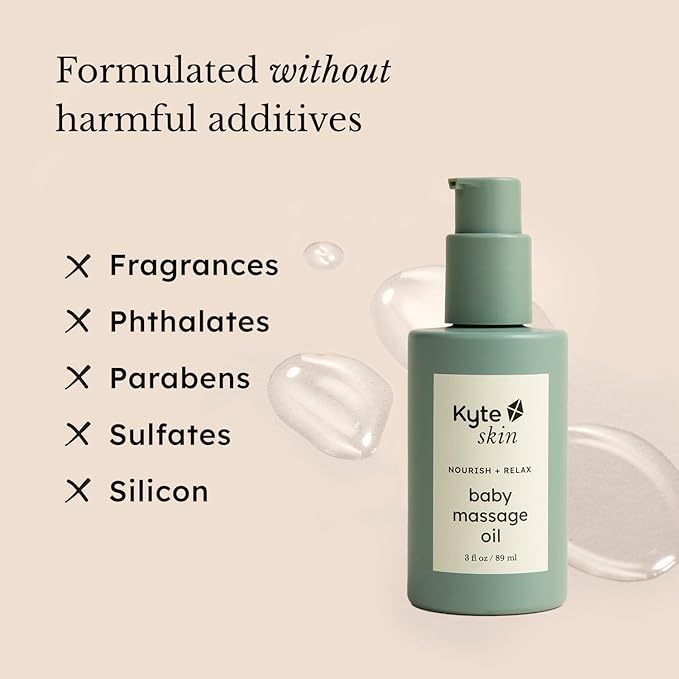 KYTE BABY - Kyte Skin Baby Massage Oil, 100% Botanical Blend, Nourishing, Calming, Promotes Sleep and Digestion, Free from Mineral Oil, Synthetic Fragrance, Silicone, and Parabens