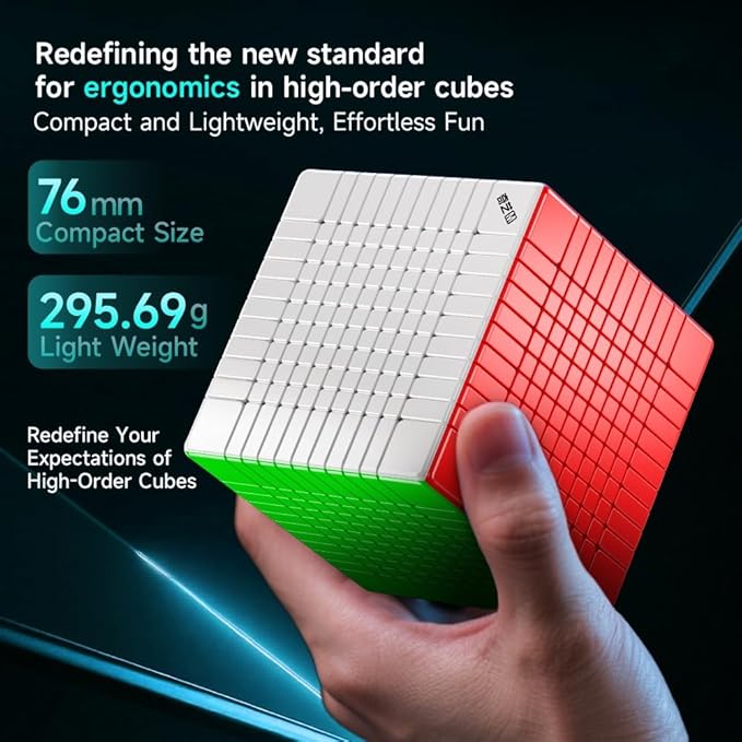 Bukefuno QY Magnetic 11x11 Speed Cube 76MM Magic Stickerless 11 M Education Toys Puzzle Cube 2025 QY 11x11x11 Professional Magnetic Cube