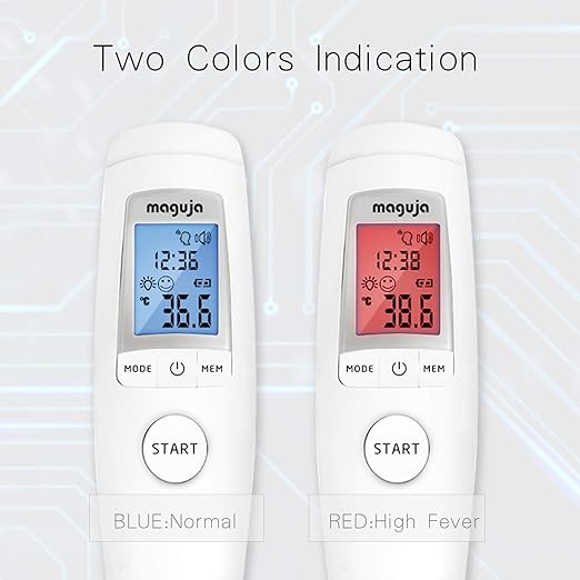 Infrared Forehead Thermometer, maguja Touchless Digital Infrared Thermometer for Adults, Kids, Baby with 3 in 1 Digital LCD Display for Forehead, Body with Fever Alarm and Memory Function