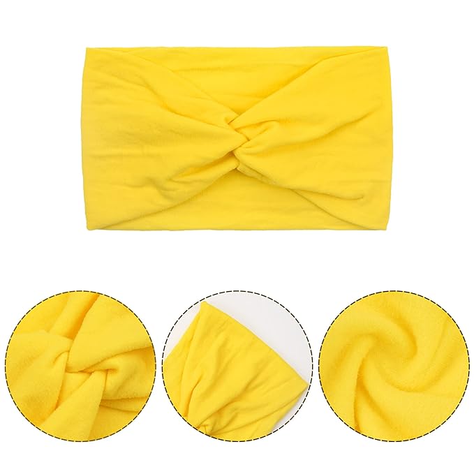 15PCS Baby Nylon Headbands 5 inches Handmade Cross Elastic Headbands for Baby Girls Newborn Infant Toddlers Kids