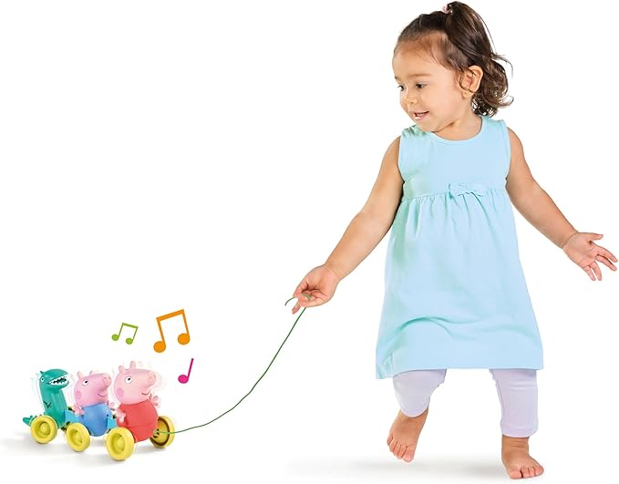 Toomies Grow with Peppa Pig - Pull Along Peppa - Peppa Pig Musical Walking & Crawling Baby Toy with Wheels - Baby Musical Toys with Wibble Wobble Action - 18 Months & Up (E73527)