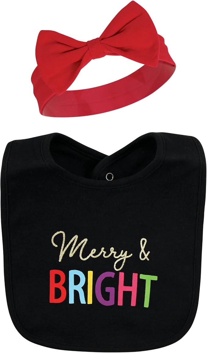 Hudson Baby Unisex Baby Cotton Bib and Headband Set