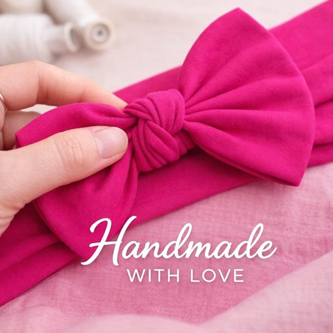 Baby Girl Headbands-Infant,Toddler Cotton Handmade Hairbands with Bows Child Hair Accessories