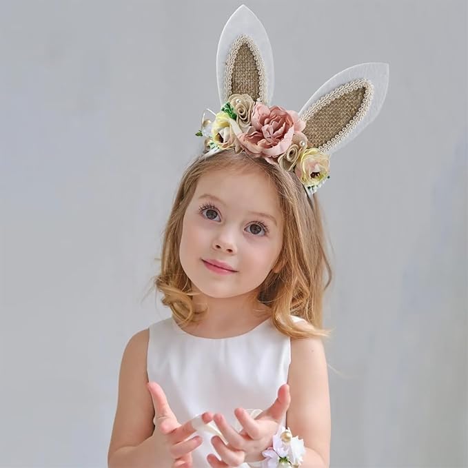 Children Easter Bunny Ears Headband Long Ear Hairband for Baby Girls Infant Toddlers Kids