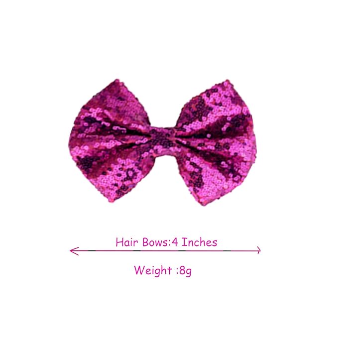 CÉLLOT Party Festival Baby Girls Sparkling Bows Clips 15PCS Glitter Sequins 4" Hair Bows Alligator Hair Clips for Girls Baby Children Toddlers