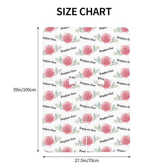 Personalized Flower Pink Rose Baby Infant Car Seats Canopy for Babies with Name, Custom Multi-use Blankets for Baby Girls, Peekaboo Minky Nursing Breastfeeding Stroller Cover Canopies for Newborn