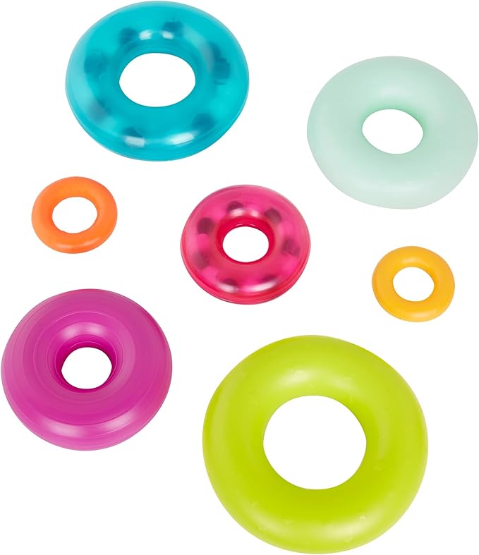 B. toys – Colorful Stacking Rings Teether – Sensory Baby Rattles – Soft Textured Toys for Teething – Rainbow Stackable Rings for Babies & Toddlers 6+ Months