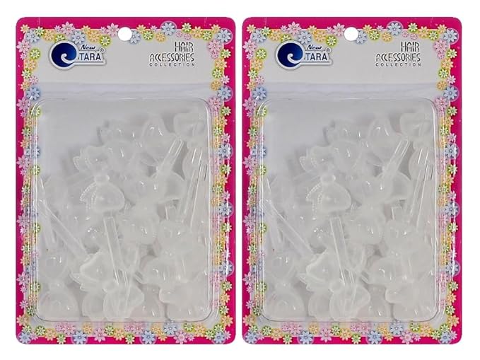 Classics Self Hinge Hair Barrettes for Girls Plastic Hair Barrettes for Baby bow Girl Barrettes 80s 90s Bow Cartoon Design Hair Pins for Baby Girls Toddlers total 40 count (CLEAR)