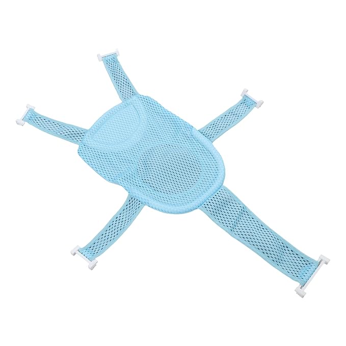 Infant Bath Seat with Non-Slip Breathable Mesh Support, Soft Headrest, Blue, for Babies 0-18 Months