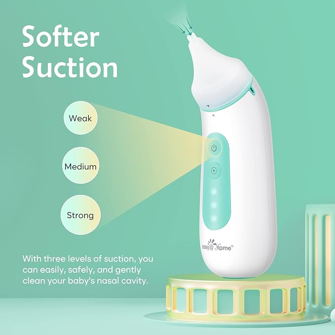 Easy@Home Electric Baby Nasal Aspirator Camera: Baby Nose Sucker Nose Cleaner with Camera Free APP Controlled Powered by Easy Nasal Care App iOS & Android App Automatic Booger Sucker for Baby ENA101
