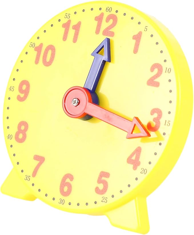 4 Inch Student Learning Clock Time Model Teacher Gear Clock 12/24 Hour School Learning Tools