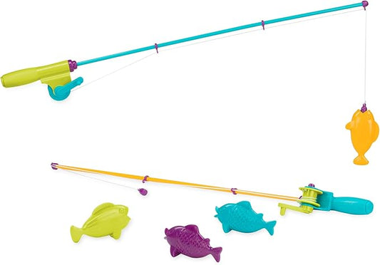Battat – Play Rod & Reel – Wind – Up Magnetic Lure – 2 Rods & 4 Colorful Fish – Beach & Water Toys – 3+ Years– Magnetic Fishing Set