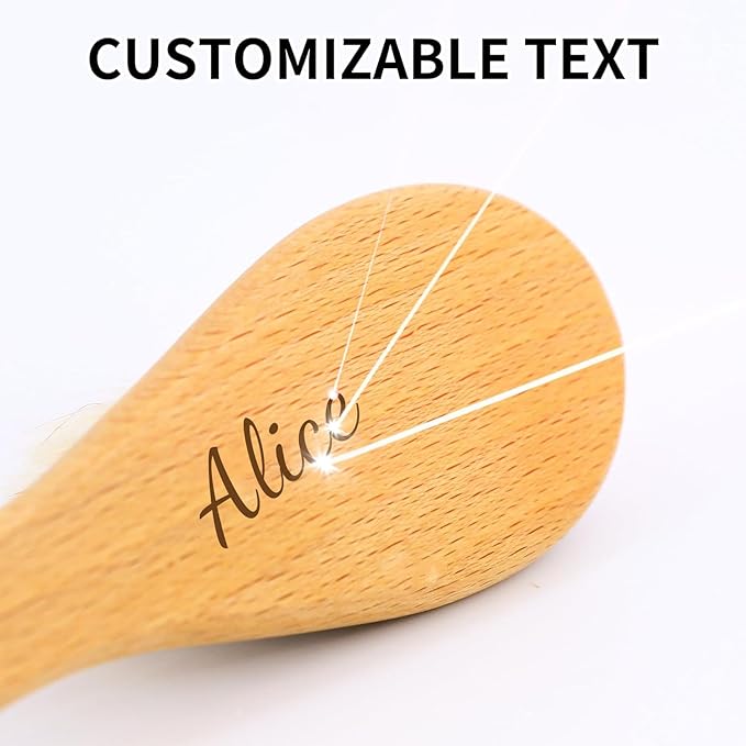 Personalized Wooden Hair Brush Set with Soft Goat Bristles - Perfect for Newborns, Toddlers, and Cradle Cap, Ideal Baby Registry Gift
