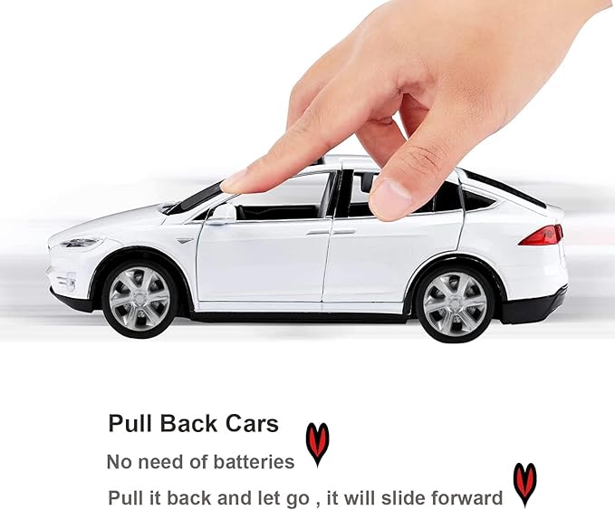 1/32 Model x Metal Die Casting Toy Car for 3 to 12 Year Old Boy Pull Back Car Toy with Sound and Lights (Black)