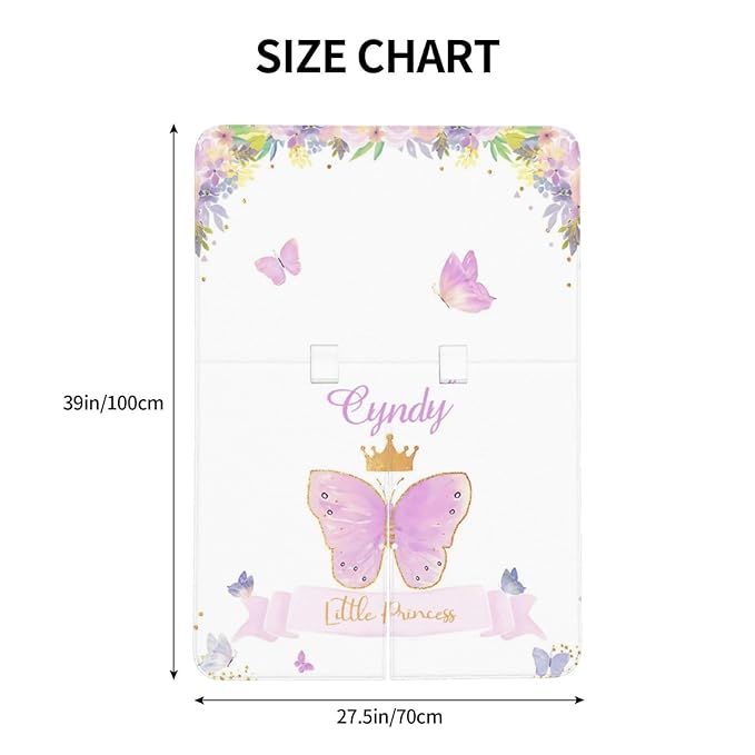 Personalized Baby Car Seat Canopy for Babies, Custom Name Car Seat Covers for Baby Girls, Butterfly Purple Opening Minky Nursing Breastfeeding Cover for Infant, Carseat Canopies for Newborn