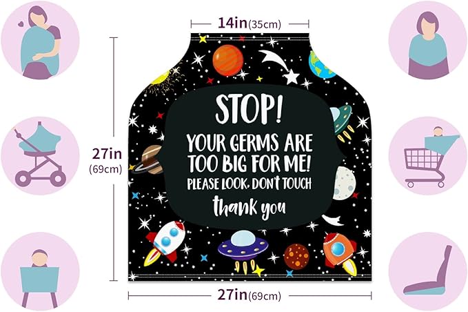 Baby Car Seat Stroller Covers - Don't Touch Outer Space Planets New Mom Nursing Cover Breastfeeding Scarf Soft Breathable Stretchy Coverage Carseat Canopy for Boys and Girls