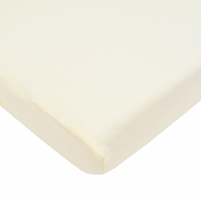 American Baby Company 100% Natural Cotton Fitted Pack and Play Sheet 39" x 27" - Soft & Breathable Pack N Play Sheet for Playpen, Playard & Mini Crib Mattress, Cream, for Boys & Girls