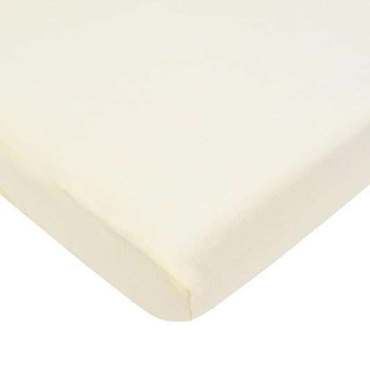American Baby Company 100% Natural Cotton Fitted Pack and Play Sheet 39" x 27" - Soft & Breathable Pack N Play Sheet for Playpen, Playard & Mini Crib Mattress, Cream, for Boys & Girls