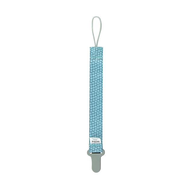 Nuby Pacifinder Baby Pacifier Clip - (2-Pack) - Pacifier Holder Clip with Convenient Hook Loop - Green Dots and Gray Arrows