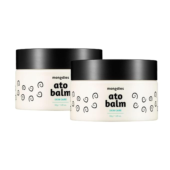 Mongdies Baby Ato Balm | Intensive Moisture Barrier Balm for Dry Sensitive Skin | Non Sticky Ceramide Balm with Plant Oils | For Cheeks Hands & Dry Areas | Vegan EWG Green | 1.05 oz | 2 Pack