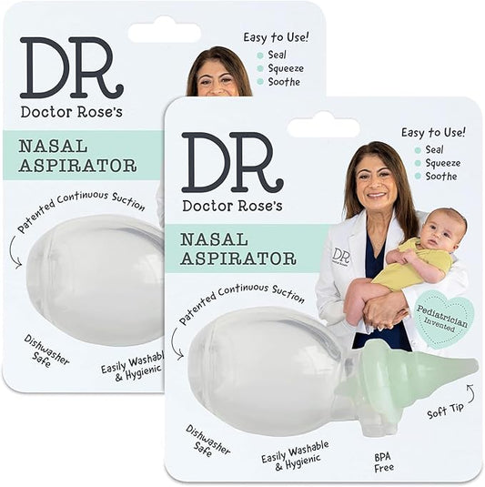 Dr. Rose's Nasal Aspirator for Baby | Pediatrician Patented Dual-Suction Nose Cleaner for Baby (Pack of 2, 2, Count)